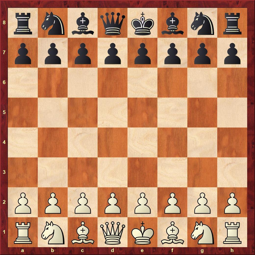 Šachovnice v základním postavení